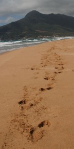 Barefoot in the sand